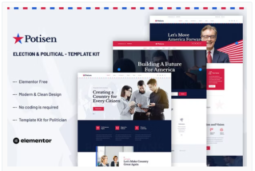 Potisen - Election & Political Campaign Elementor Template Kit
