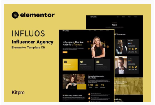 Influos - Influencer Agency Elementor Template Kit