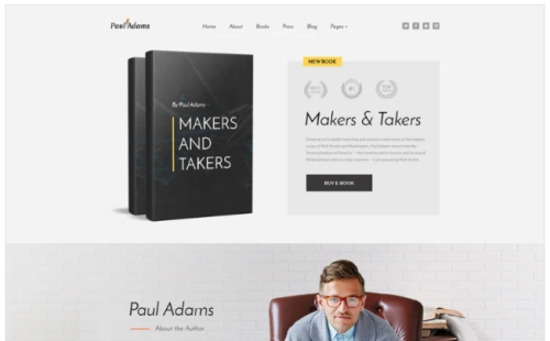 Paul Adams - Writer Multipage Creative HTML Website Template