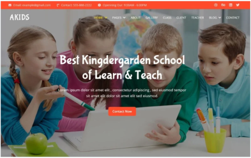 Akids - Kingdergarden School Website Template