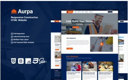 Aurpa - Responsive Construction HTML Website