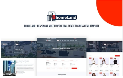 Bhomeland - Responsive Multipurpose Real Estate Business HTML Website Template