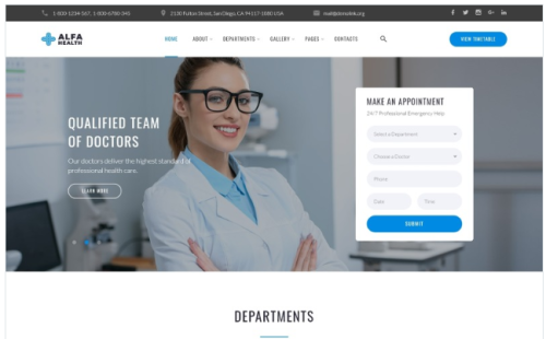 Alfa Health - Doctor Multipage HTML Modern Website Template