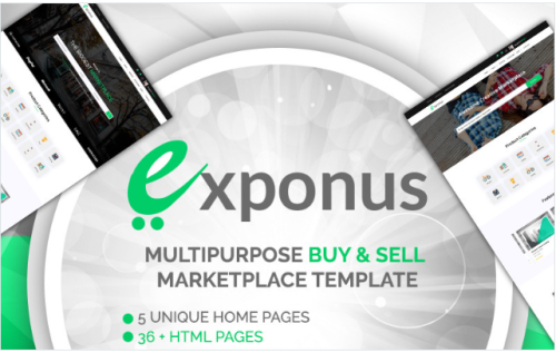 Exponus - Multipurpose Online Digital Marketplace Template Website Template