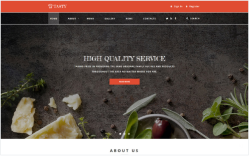 Tasty - Cafe and Restaurant Website Template