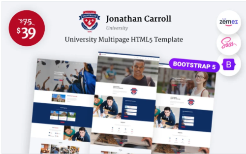 Jonathan Carroll - University Responsive HTML5 Website Template