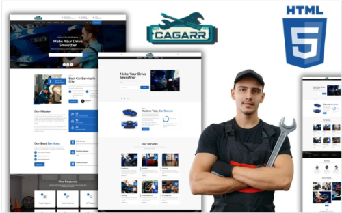 Cagarr - Minimal Garage Workshop HTML Website Template