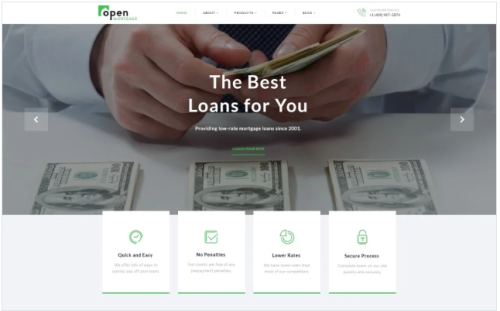 OpenMortgage - Classy Loan Consulting Company Multipage HTML Website Template