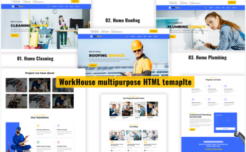 Workhouse - Plumbing, Cleaning and Roofing HTML Template