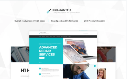 BrilliantFix - Service Center Website Template