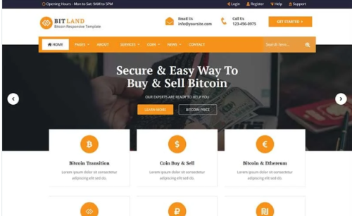 Bitland - Bitcoin And Crypto Currency Website Template