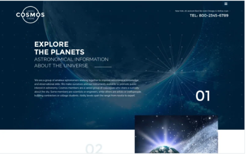 Cosmos Landing Theme Website Template