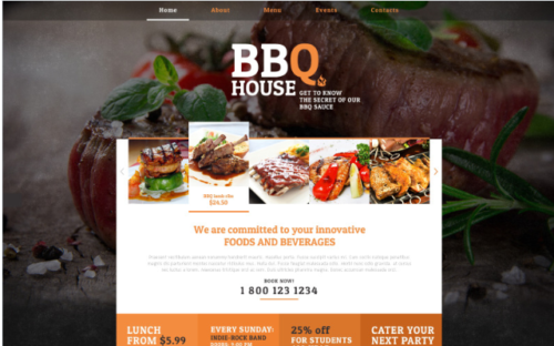 BBQ Restaurant Responsive Website Template