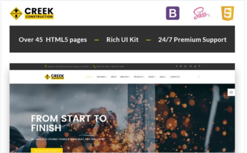 Creek - Construction Company HTML5 Website Template