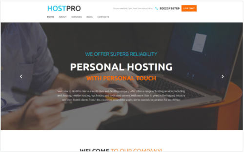 HostPro Website Template