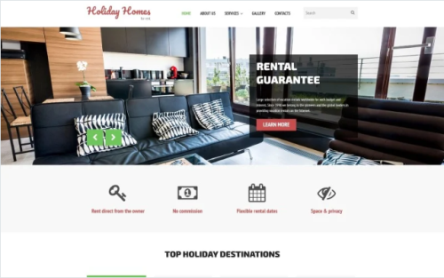 Holiday Homes for Rent Website Template