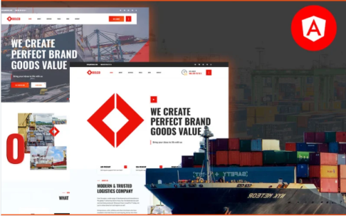 Delco Logistics & Cargo Angular JS Website Template