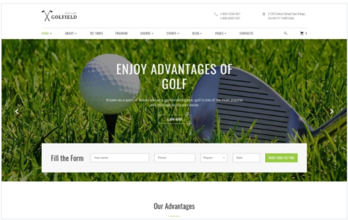 Golf Club Responsive Website Template