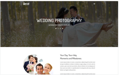 Aerial - Wedding Photography Website Template