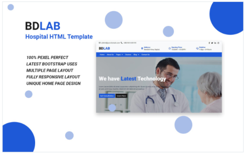 BDLAB - Hospital HTML Website Template