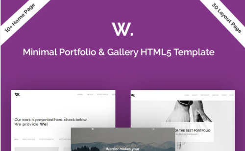 Warrior-Minimal Portfolio & Gallery Website Template