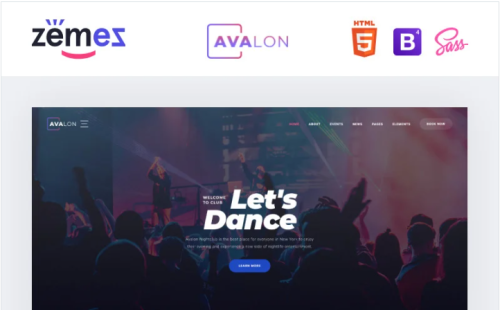 Avalon - Night Club Responsive Website Template