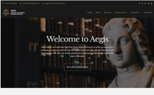 Aegis - Lawyers and Attorneys Bootstrap Template