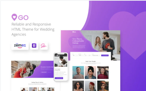 GO - Dating Agency Elegant Multipage HTML Website Template