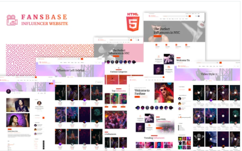 Fansbase Influencer Social Hub HTML5 website Template