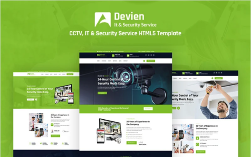 Devien - CCTV, IT and Security Service Responsive HTML5 Website Template