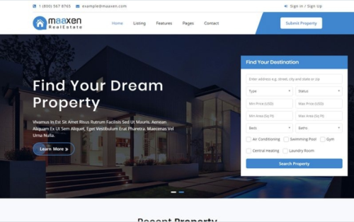 Maaxen - Real Estate Website Template