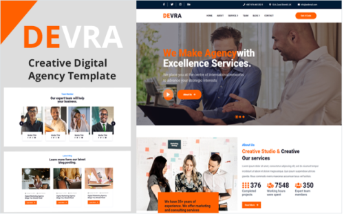 DEVRA - Creative Digital Agency Website Template