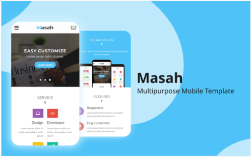 Masah - Multipurpose Mobile Website Template