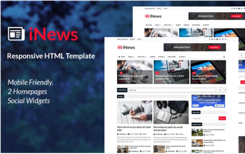 iNews - Responsive Newspaper HTML Website Template
