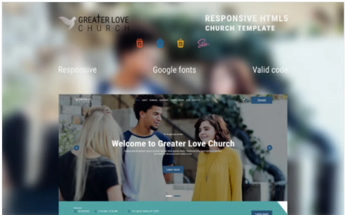 Greater Love Church - Free Clean Christian Church HTML Website Template