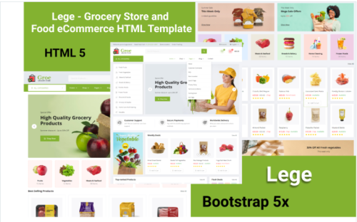 Lege - Grocery Store and Food eCommerce HTML Template