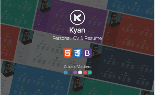 Kyan - Personal, CV and Resume Bootstrap HTML Website Template