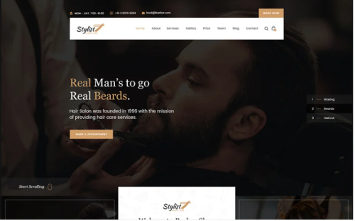 Stylist - Hair Salon Bootstrap Html Website Template