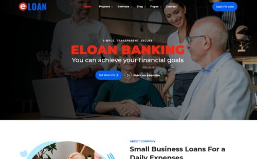eLoan - Banking, Loan and Insurance Website Template