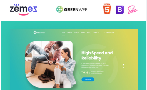 Green Web - Internet Provider Multipage Creative HTML Website Template