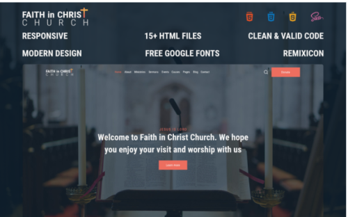 Faith in Christ Church – Free Modern Christian Church HTML Website Template