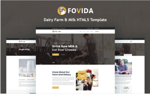 Fovida - Dairy Farm & Milk HTML5 Template