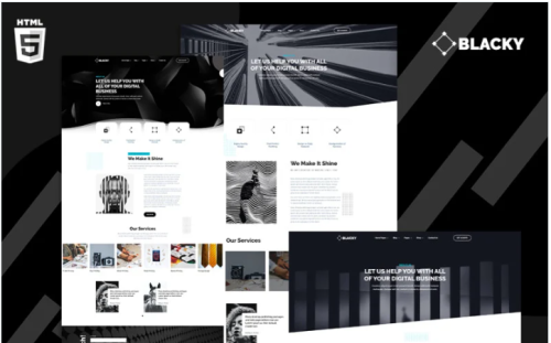 Blacky Minimal Digital Agency Website Template