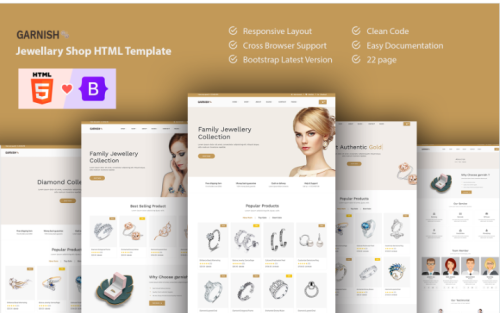 Garnish – Jewllery Shop Bootstrap 5 Website template