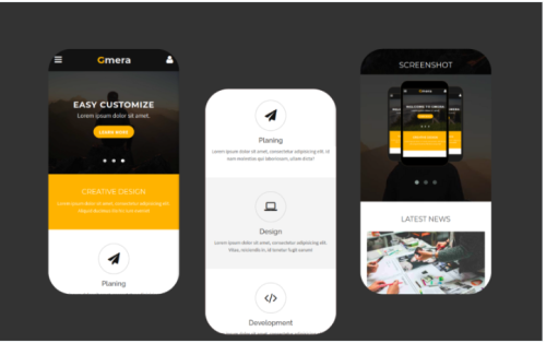 Gmera - Multipurpose Mobile Website Template