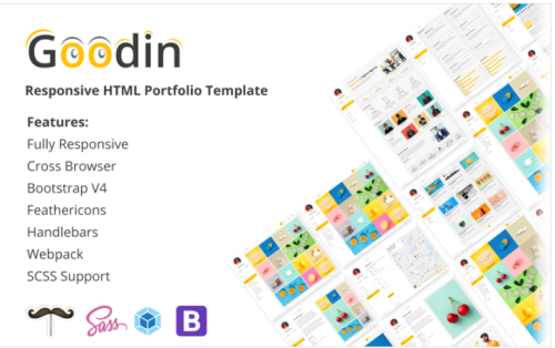 Goodin - Responsive Portfolio Handlebars and Webpack Website Template