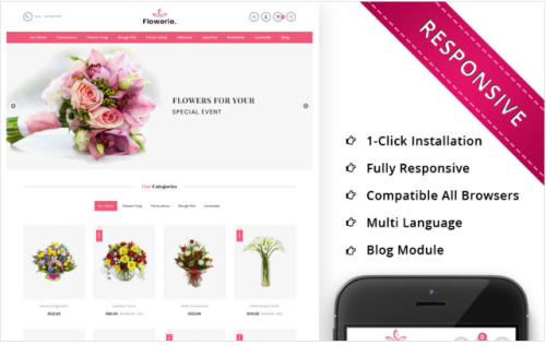 Flowerio - Flower Shop Responsive OpenCart Template