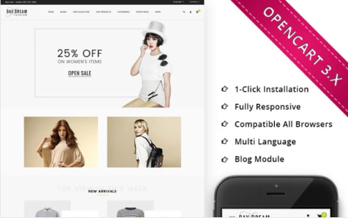 Daydream - The Fashion Hub Responsive OpenCart Template