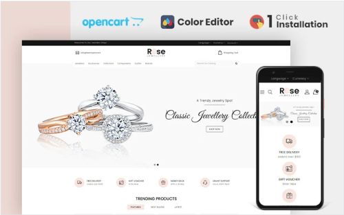 Rose Jewellery Store OpenCart Template