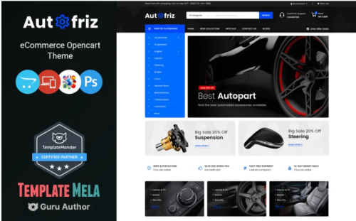 Autofriz - Auto Parts Store OpenCart Template